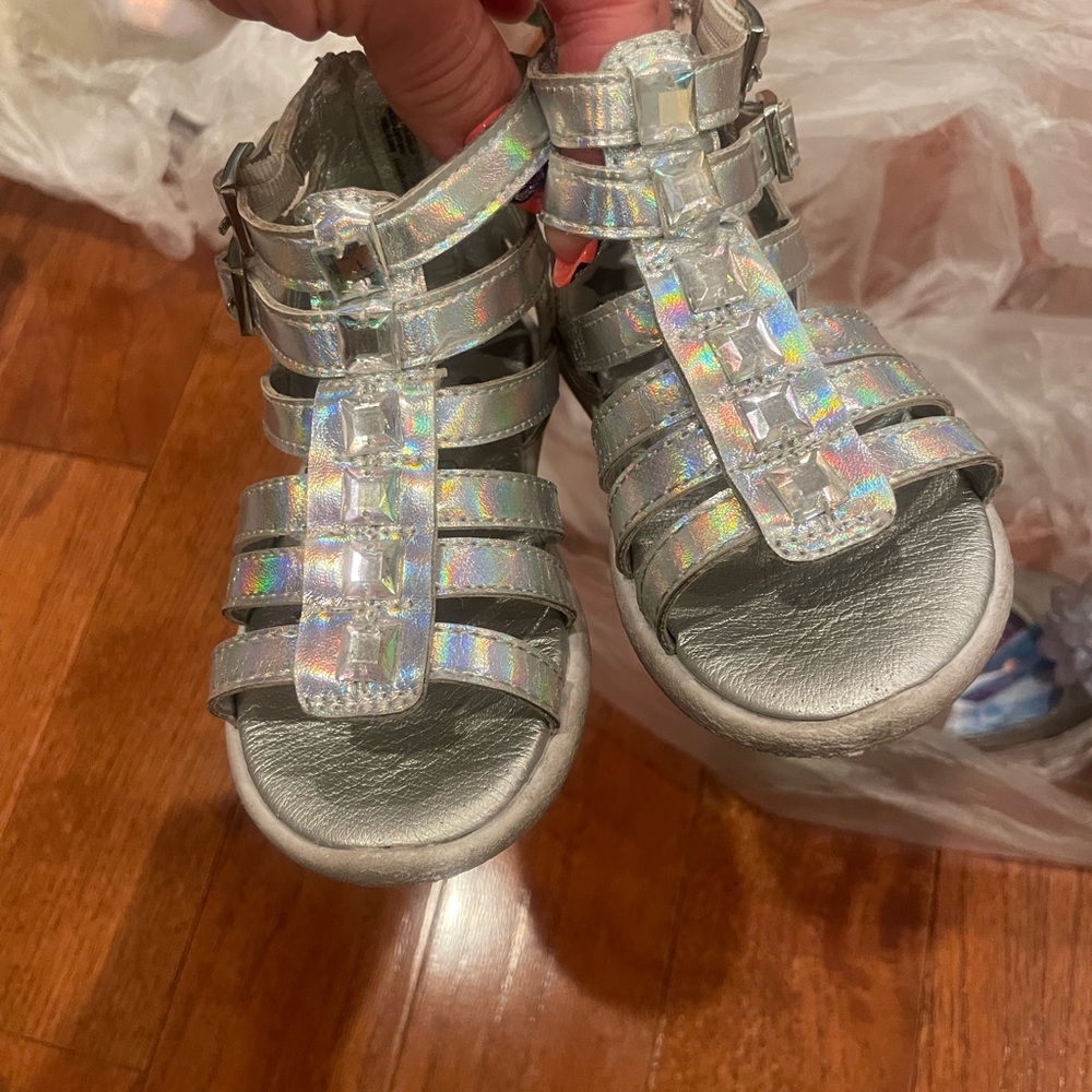 Silver step and stride toddler sandal size 5.5
